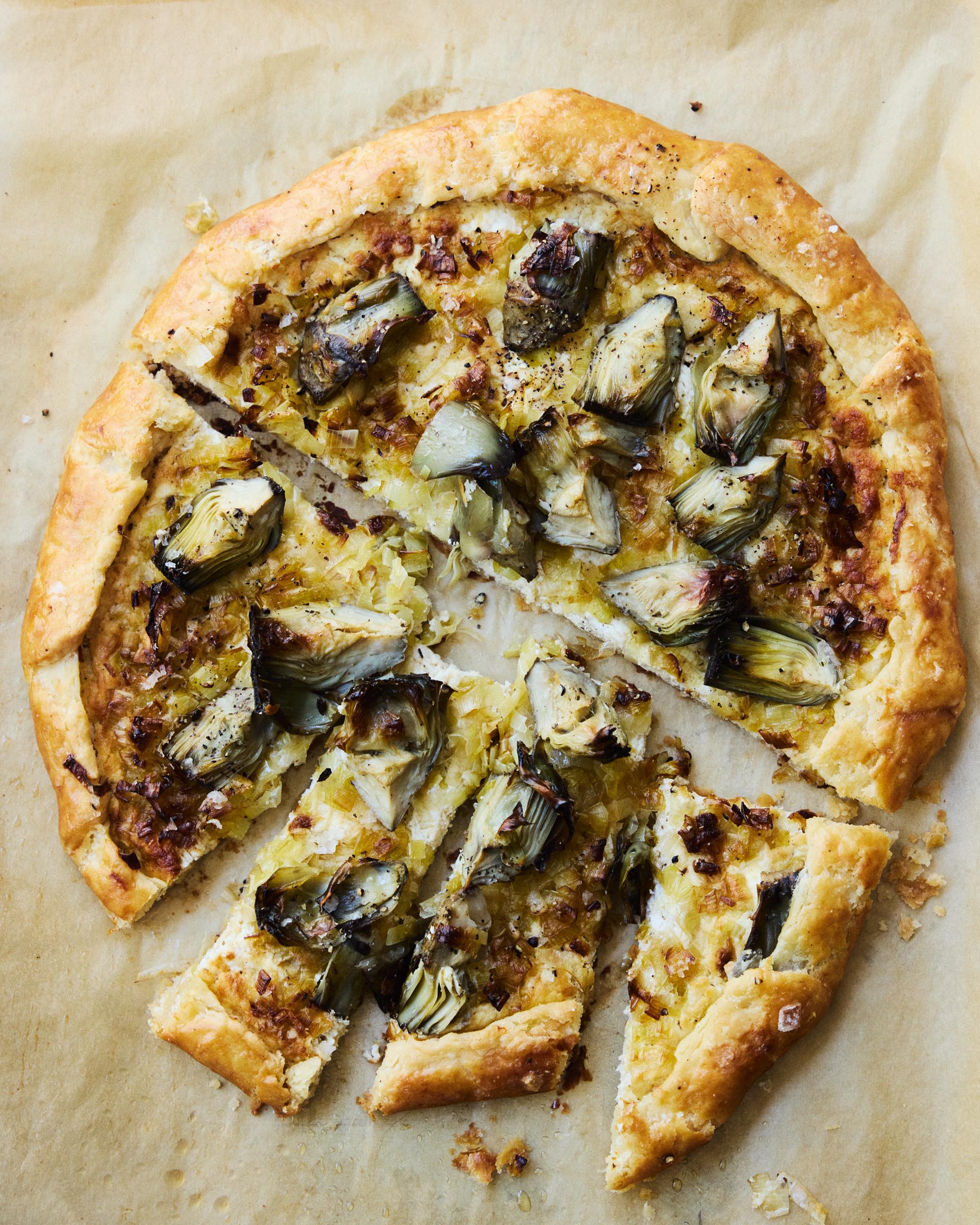 Artichoke, Leek and Goat Cheese Galette Odette Williams