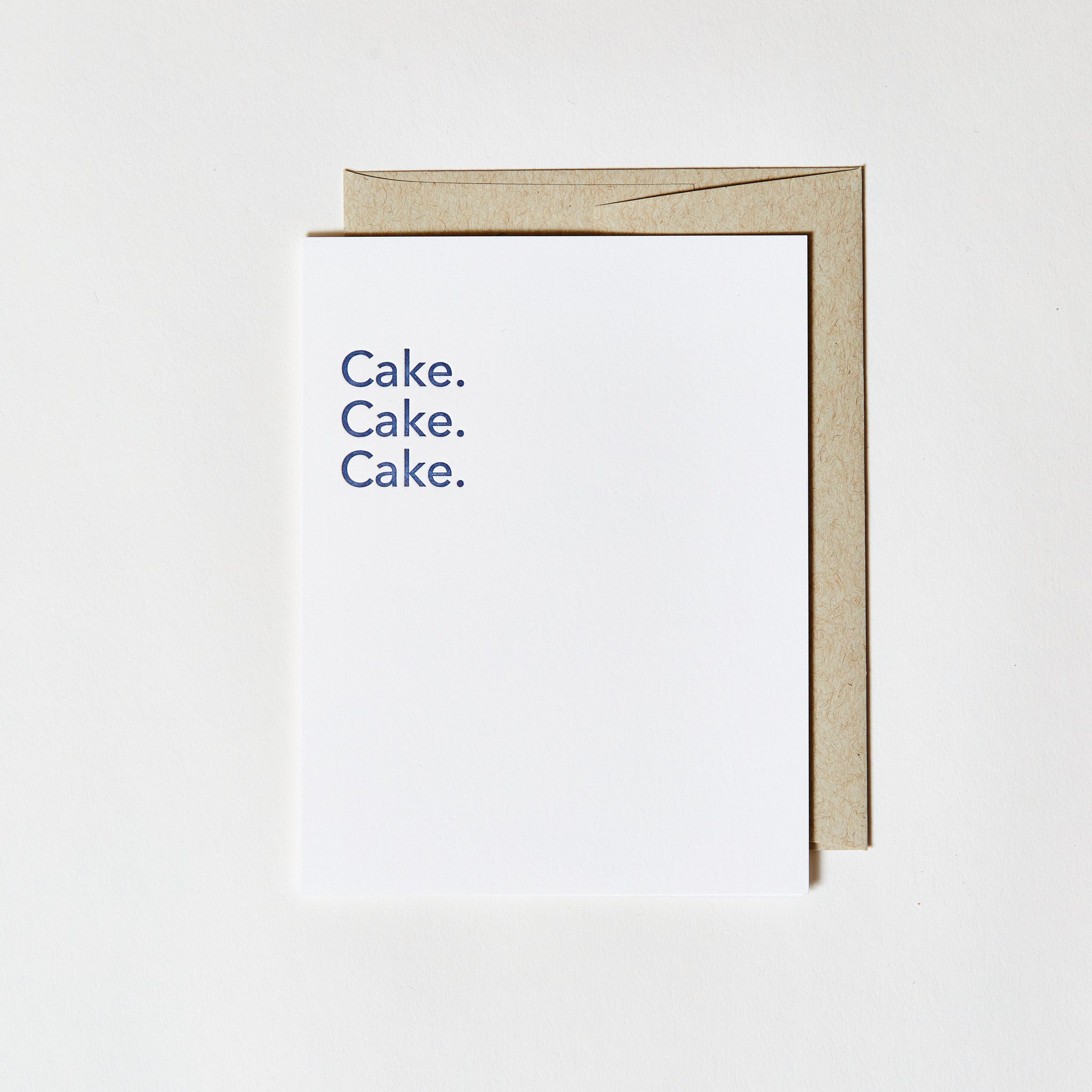 Letterpress Greeting Card - Cake Cake Cake
